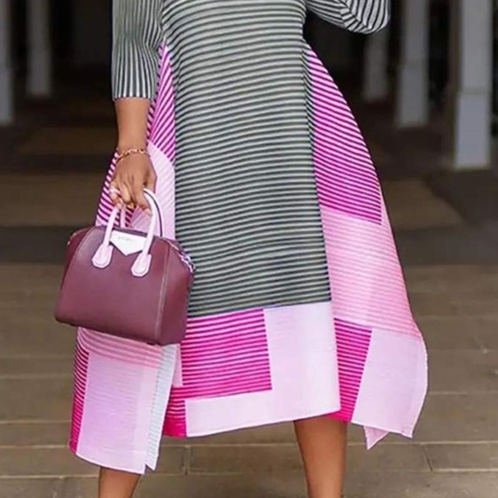Color Block Striped Dress